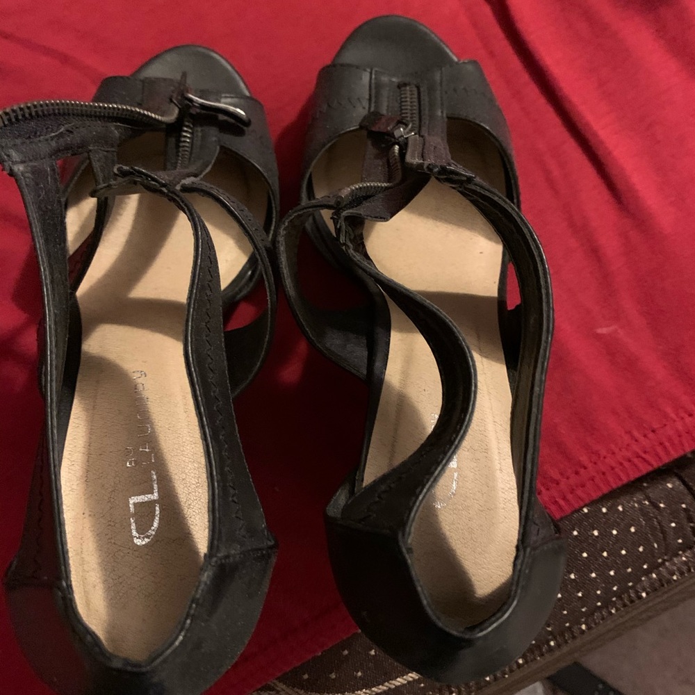 Black zip up sandals